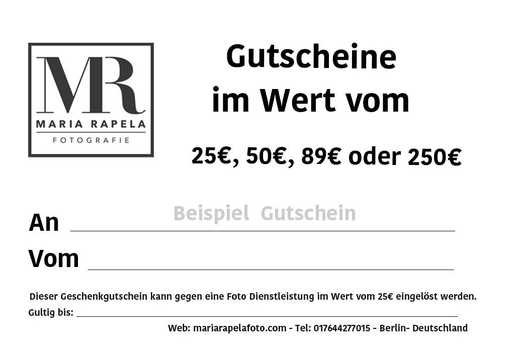 Gutschein Geschenk Fotografie portrait Berlin Wedding Business oder Bewerbungsfoto